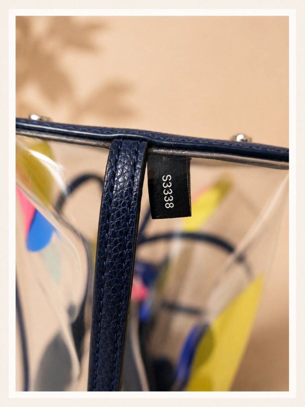 kate spade Clear Tote with Navy Trim and Yellow, Blue, Pink Floral Accents - Picture 2 of 5
